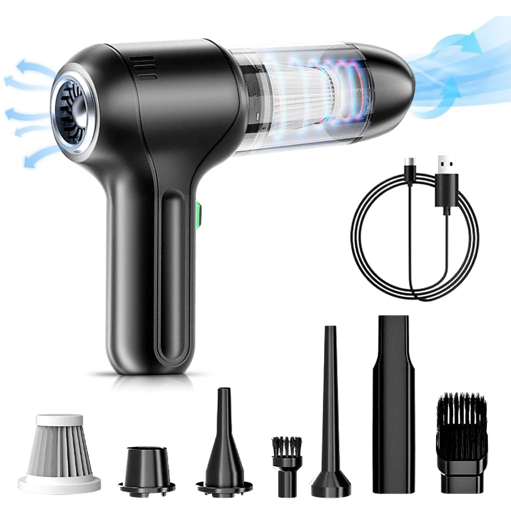 Verilux Electric Compressed Air Duster, 12000PA Handheld Cordless Air Duster, 120W Cordless Vacuum Cleaner with Dust Blower, 2 in 1 Car Vacuum Cleaner 7.4V 4000mAh Portable Vacuum Cleaner for Home Office Cars Verilux Electric Compressed Air Duster, 12000PA Handheld Cordless Air Duster, 120W Cordless Vacuum Cleaner with Dust Blower, 2 in 1 Car Vacuum Cleaner 7.4V 4000mAh Portable Vacuum Cleaner for Home Office Cars